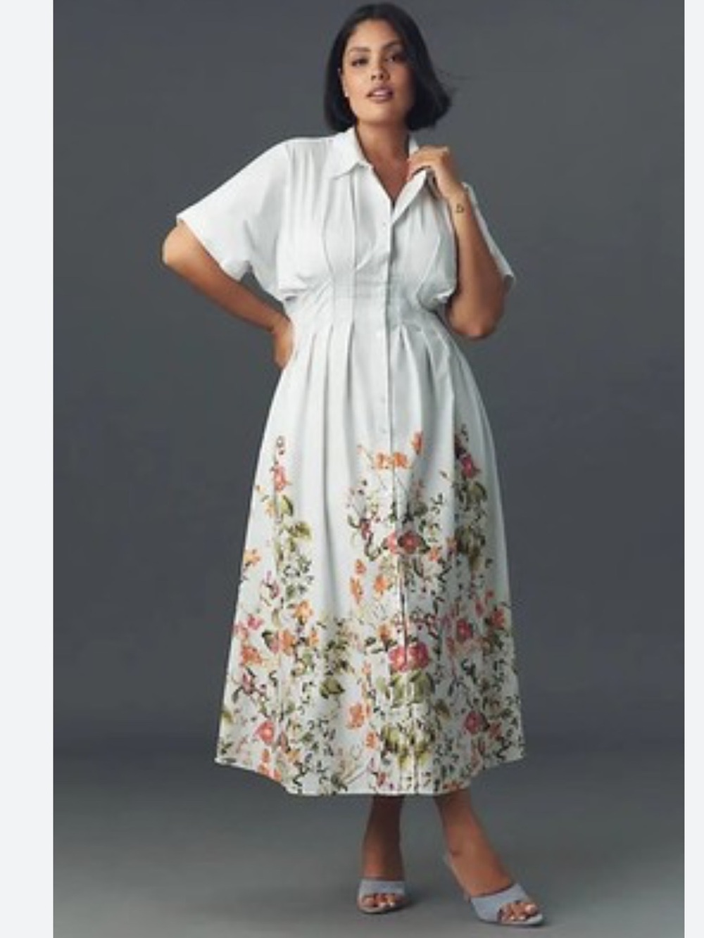 Anthropologie x Exquise Tobie Button-Front Midi Dress - Size 3X
